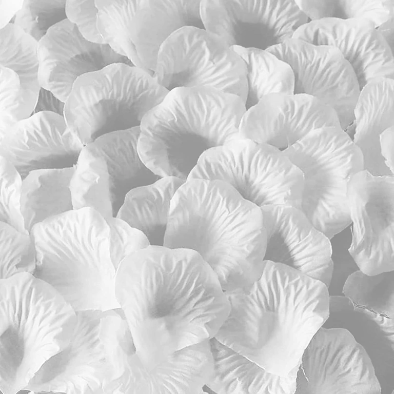 Pétalas brancas para decoração de quarto Pétalas artificiais brancas para decoração romântica em cama ou chão