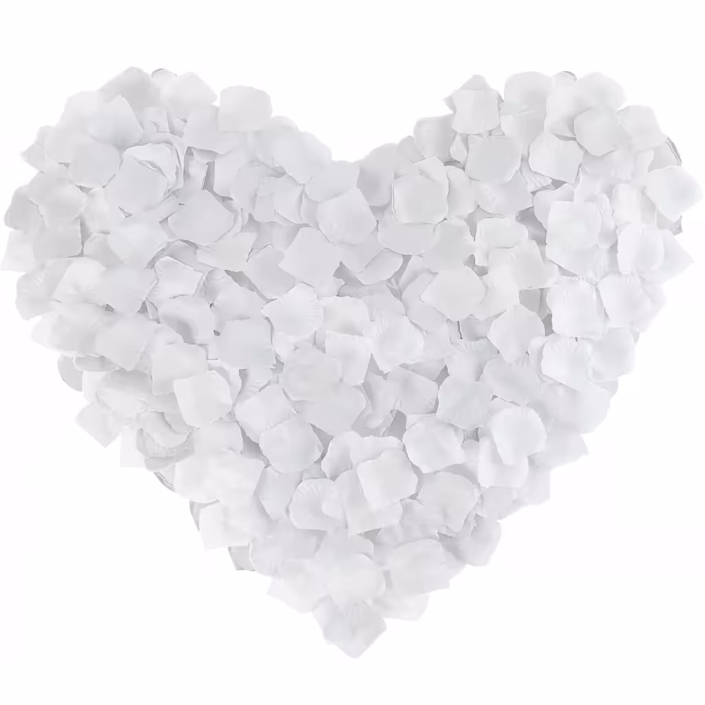 Pétalas de rosas artificiais brancas 500 unidades – decoração romântica para casamento e eventos