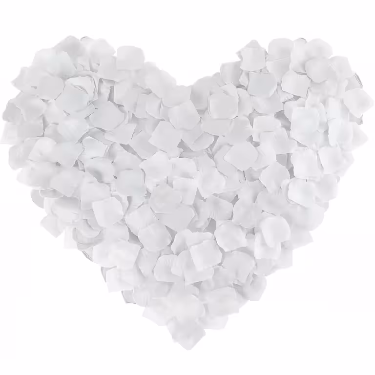 Pétalas de rosas artificiais brancas 500 unidades – decoração romântica para casamento e eventos
