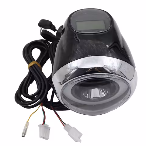 Farol Scooter Elétrico Citycoco Harley 60V com Tela LCD, Luz LED e Contato Elétrico