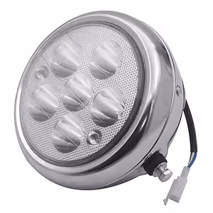 Farol LED redondo para motocicleta, compatível com sistemas 12V–80V
