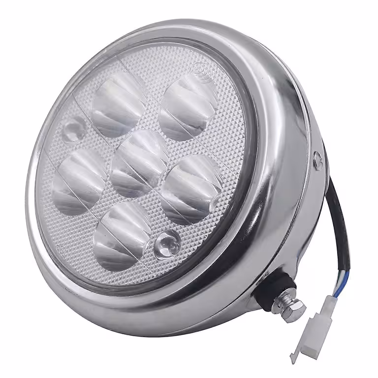 Farol LED Redondo 5 Polegadas para Scooter Elétrico, Moto, Citycoco e Harley – Iluminação 12V-80V