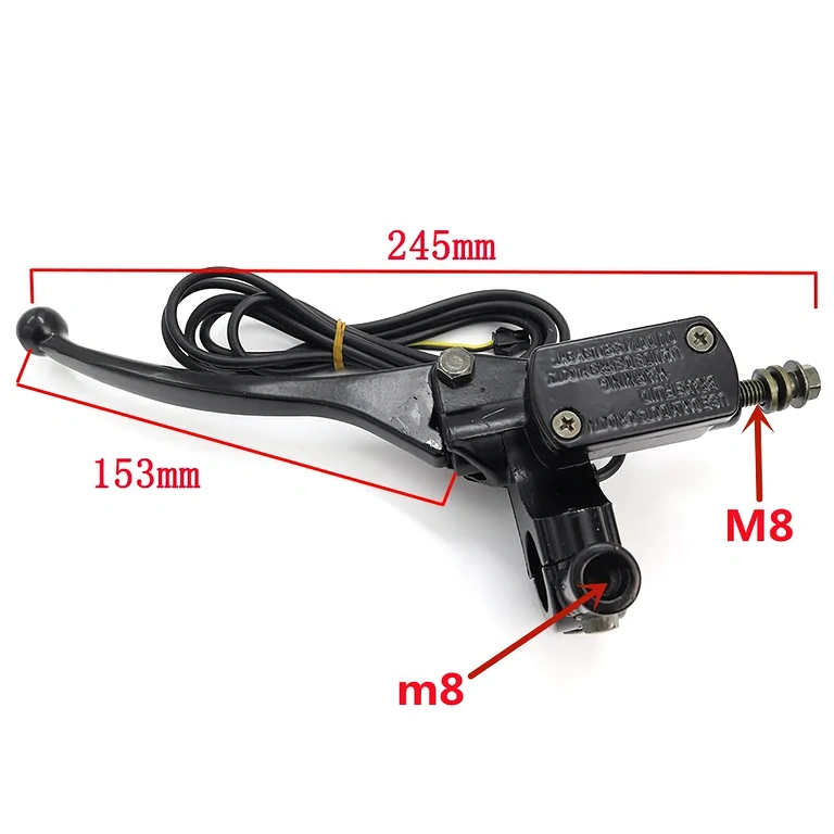 Manete de freio esquerda para scooter elétrico Citycoco e Harley, rosca M8, fácil de montar