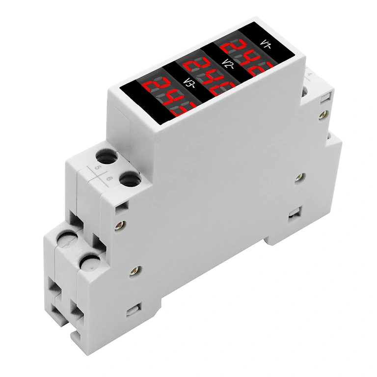 Instalação do voltímetro digital em painel elétrico industrial