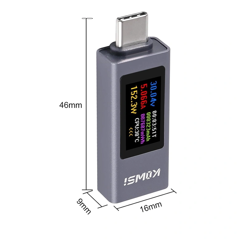 USB C Tester KWS-2302C – vista lateral