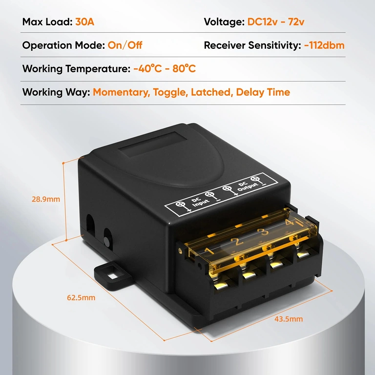 Relé para automatizações industriais Módulo RF para controlo industrial e automatizações inteligentes, seguro e estável