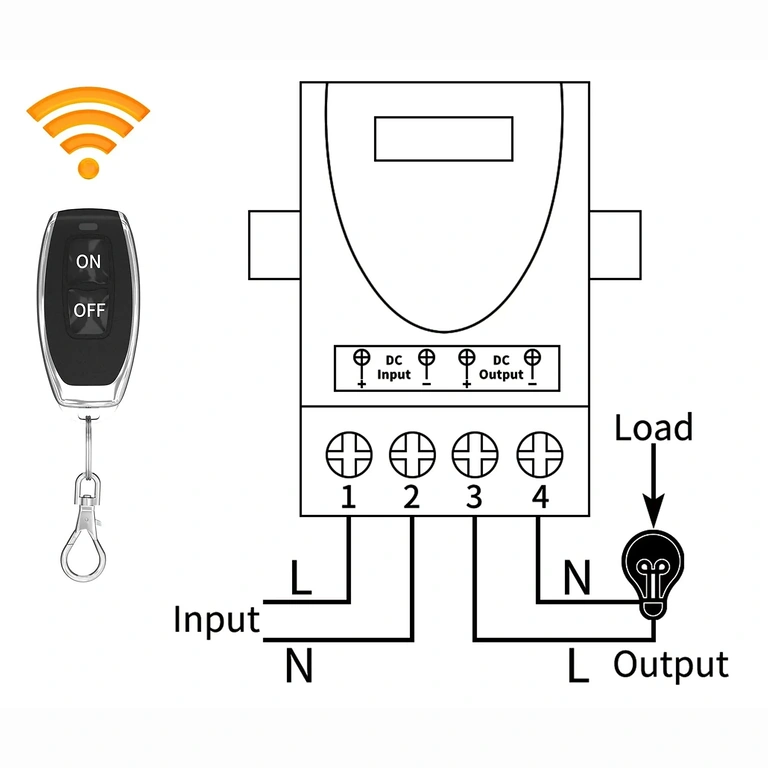 Instalação do relé RF Instalação rápida e fácil do módulo de relé com comando RF para vários equipamentos
