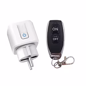 Vista frontal da tomada controlada por comando rádio