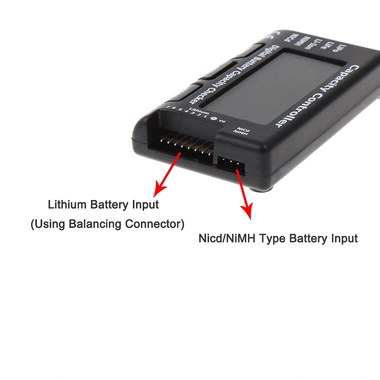 Testador NiMH, NiCd 4–7S para RC Tester de baterias NiMH e NiCd 4–7S para uso RC e hobby