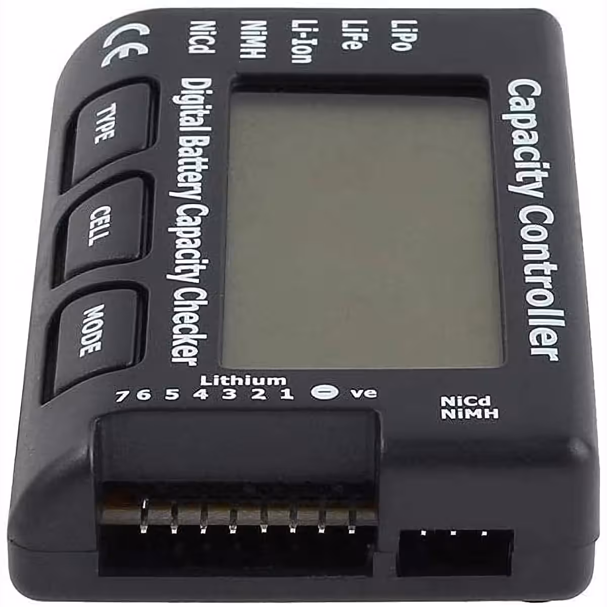 Tester de tensão e capacidade para baterias RC 2–7S