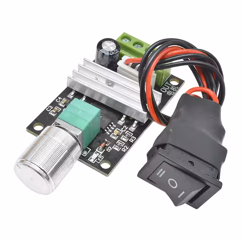 Controlador de Motor DC 6V 12V 24V 3A – Variador PWM com Botão de Inversão de Sentido, Regulador de Tensão