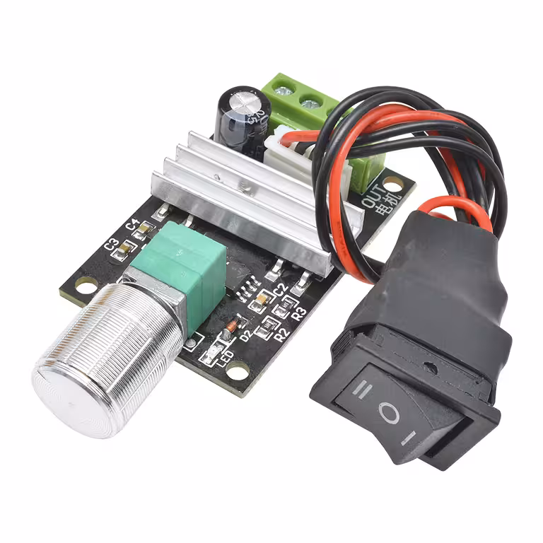 Controlador de Motor DC 6V 12V 24V 3A – Variador PWM com Botão de Inversão de Sentido, Regulador de Tensão