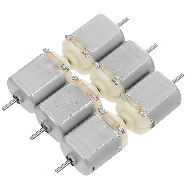 Conjunto de 6 motores DC mini 130 na embalagem