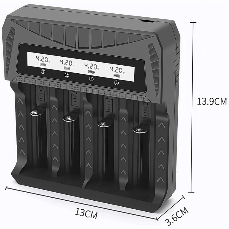Carregador 18650 com design compacto e portátil