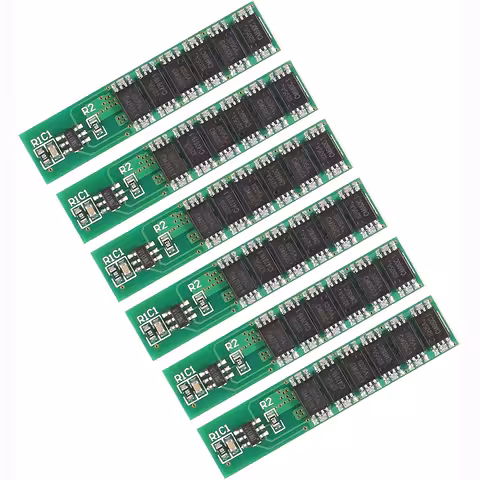 Conjunto 6 peças – Módulo BMS 1S 18650 3,7V 10A com Proteção Completa