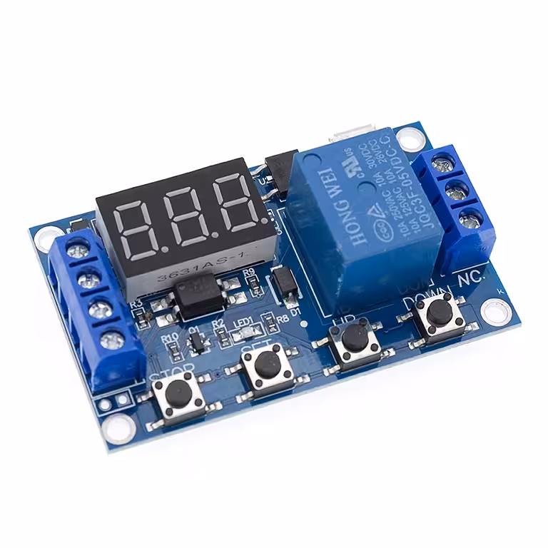 Módulo Relé Temporizador com Display – 6-30V – Tempo Ajustável 0,1s–999min
