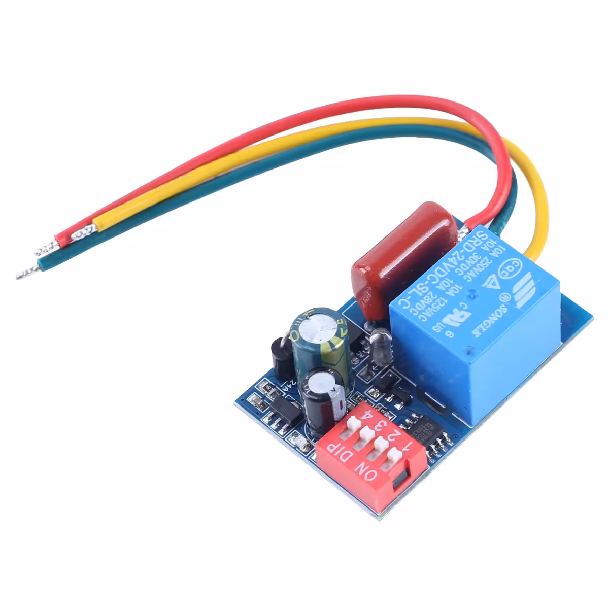 Componentes do módulo relé temporizador mecânico/analógico, visualização de detalhes
