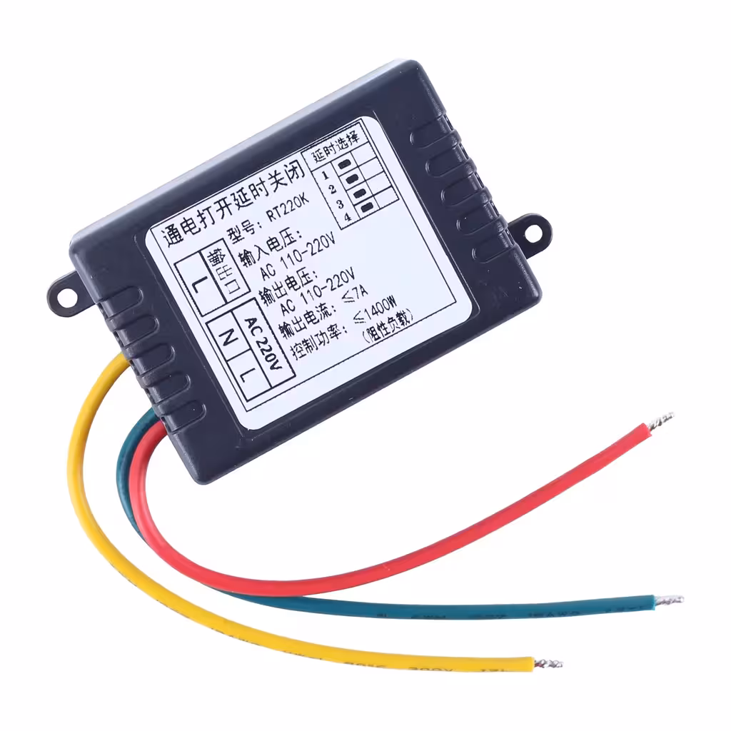 Módulo Relé Mecânico/Analógico 1–480 min – Atraso na Desligamento (OFF-delay / Temporização), AC 220V 7A