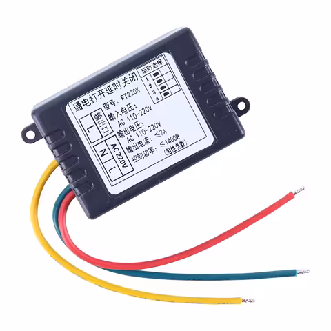 Módulo Relé Mecânico/Analógico 1–480 min – Atraso na Desligamento (OFF-delay / Temporização), AC 220V 7A
