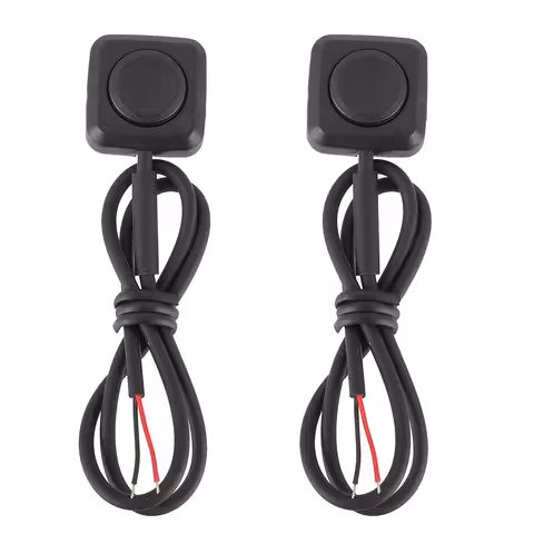 Conjunto 2 peças: Botão Auto/Moto com Retorno 12V/24V Montagem Aparente — Mini Botão Push sem Retenção