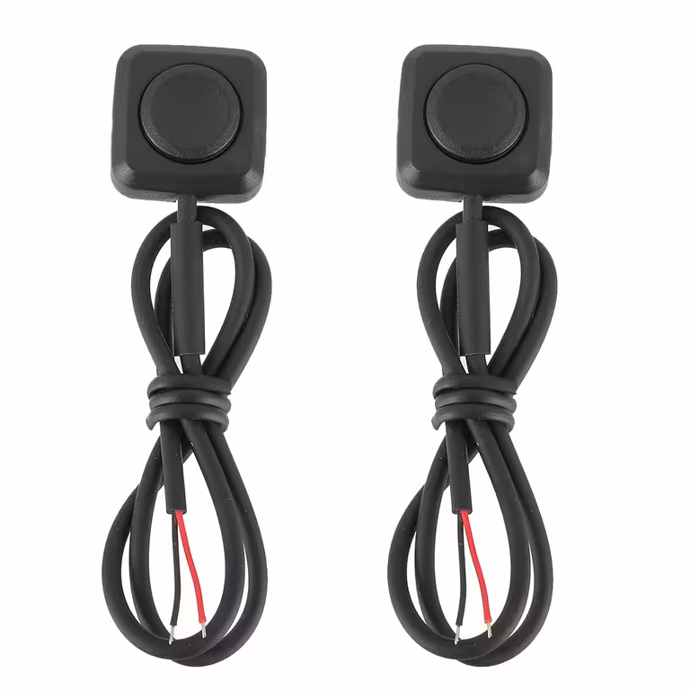 Conjunto 2 peças: Botão Auto/Moto com Retorno 12V/24V Montagem Aparente — Mini Botão Push sem Retenção