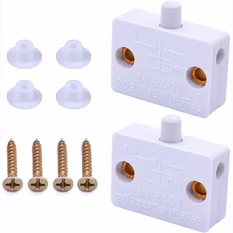 Conjunto 2 peças: Interruptor de Porta Luz LED para Armário, Embutido – Interruptor Automático com Sensor