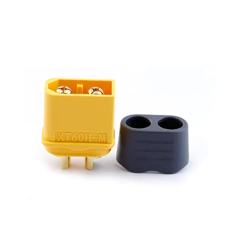 Vista aproximada dos primeiros 5 conectores macho XT60H do conjunto