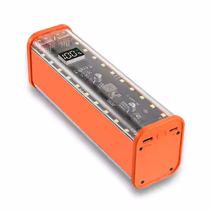 Carcaça power bank para 8 baterias 18650, vista frontal