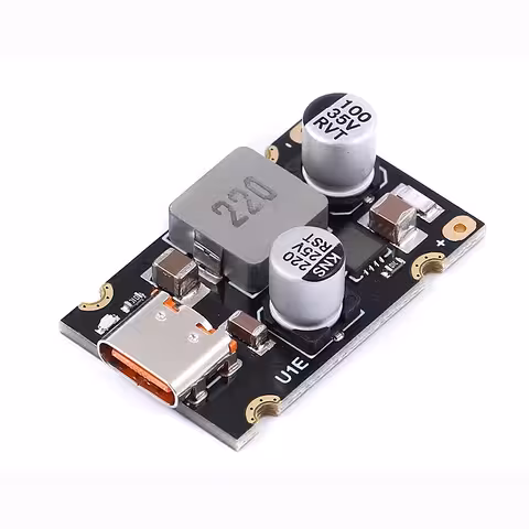 Vista frontal do módulo USB-C PD 65W com conector