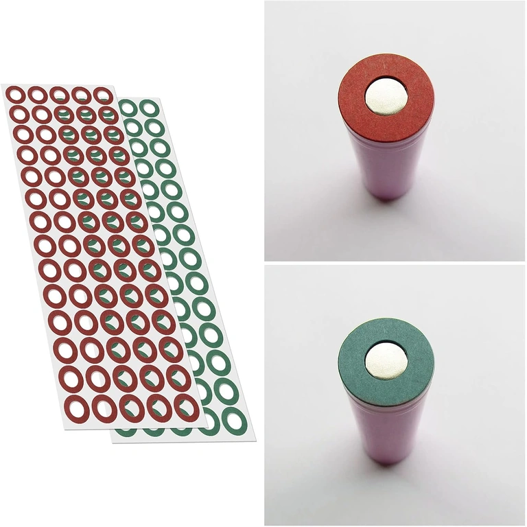 Close-up da folha isolante para baterias 18650