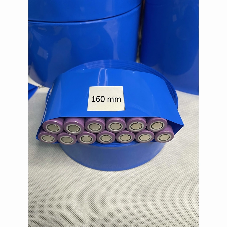Tubos termorretráteis azuis 160 mm para pacotes de baterias 18650