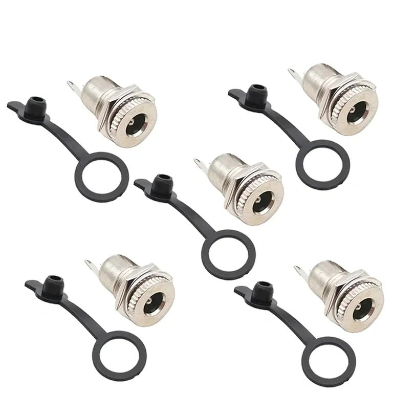 Grupo de 5 conectores DC 12V 5.5x2.1mm Conjunto completo de 5 conectores DC 12V 5,5x2,1mm – grupo