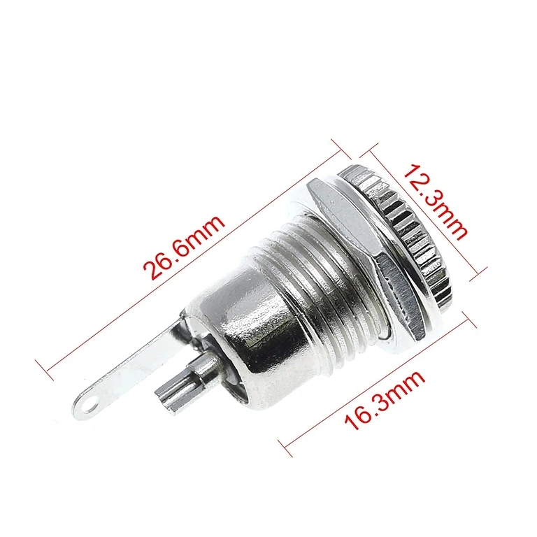Instalação do conector DC 12V 5.5x2.1mm Conector DC 12V instalado em cabo