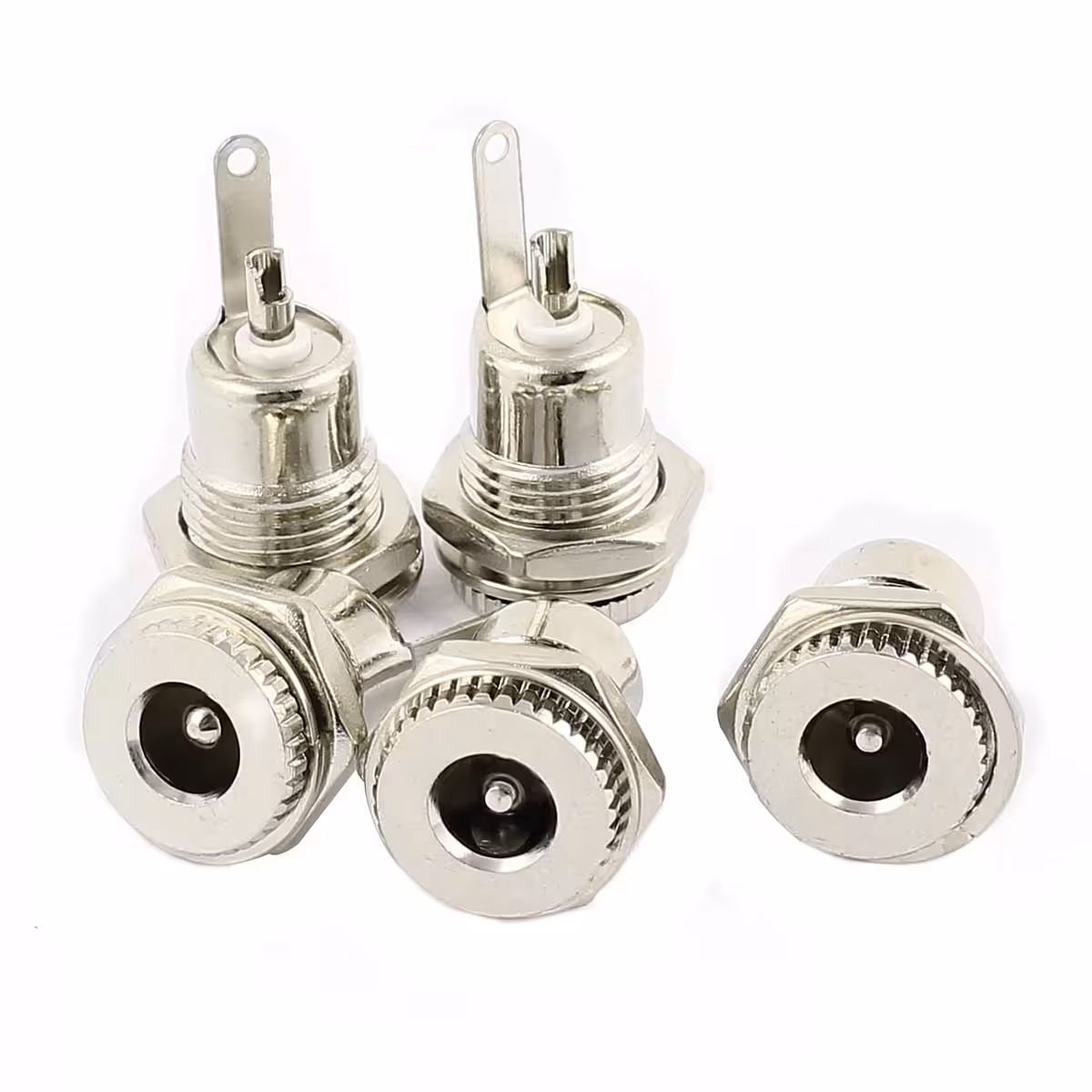 Conjunto completo de 5 conectores DC 12V 5,5x2,1mm – imagem do produto