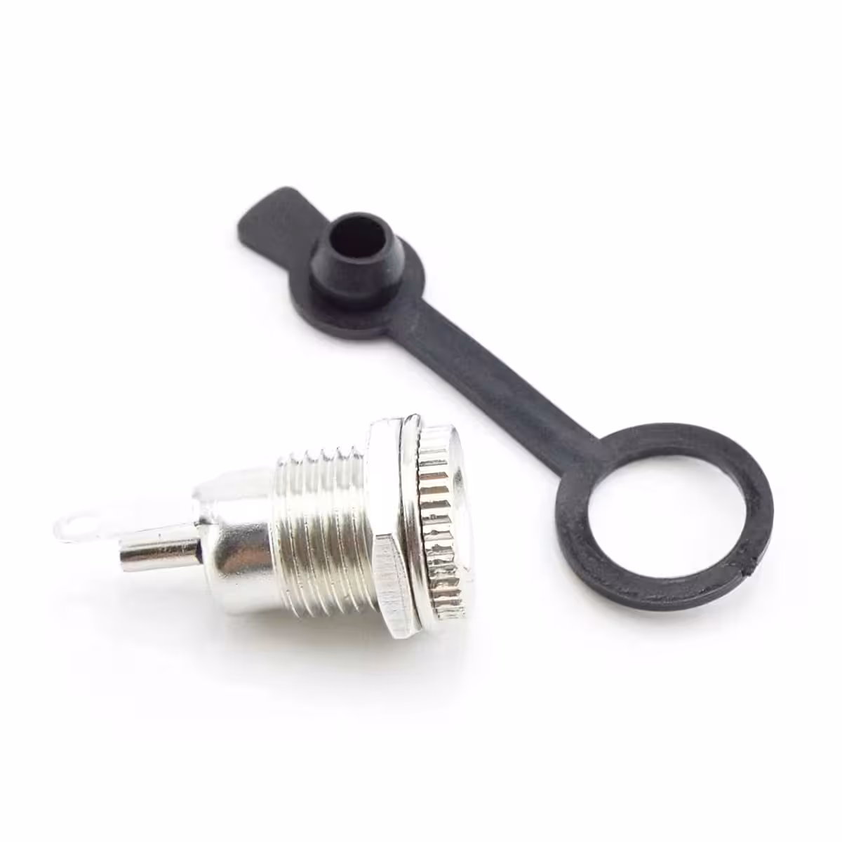 Conector DC 12V 5,5x2,1mm – resistente à água, vista lateral