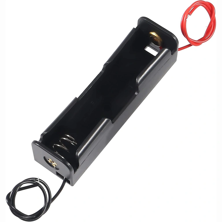 Suporte de bateria 18650 3.7V com fios vermelho e preto
