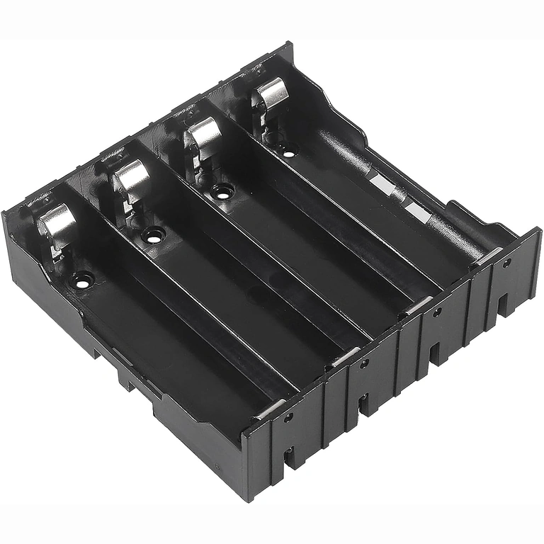 Suporte de bateria 18650 com 4 slots – vista lateral