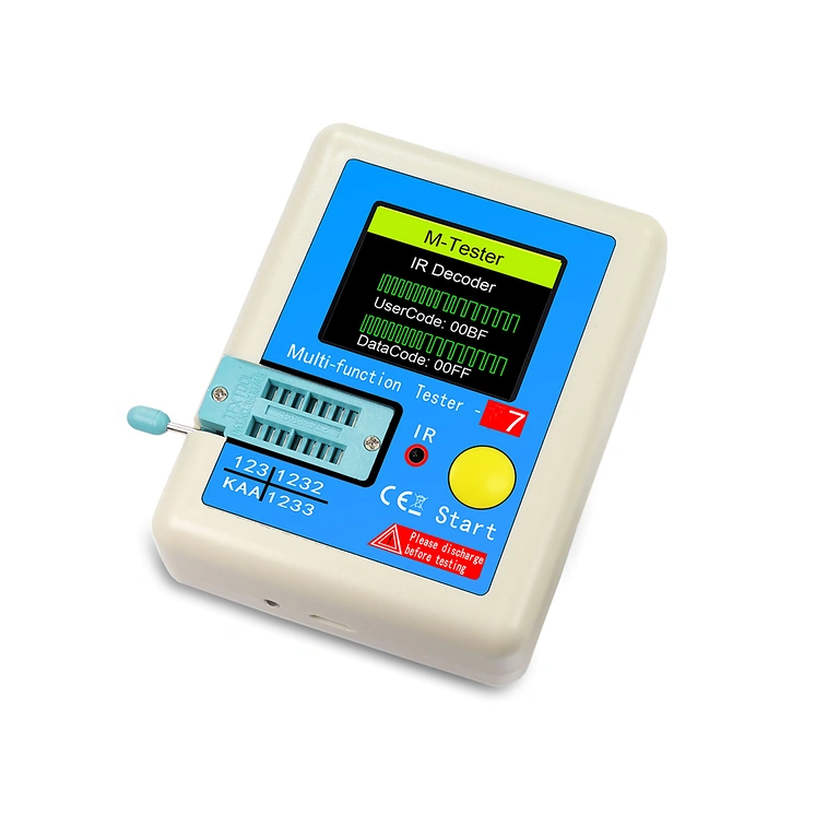 Ecrã TFT a cores do tester LCR-T7 – detalhe