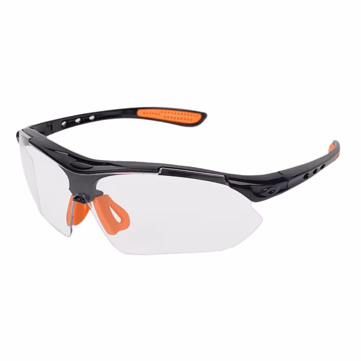 Vista frontal de conjunto de óculos com lentes transparentes e fumadas