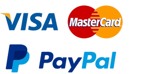 Métodos de pagamento seguros: PayPal, Visa e Mastercard